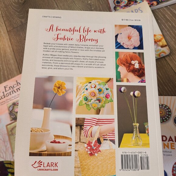 Bundle of Crafting Hobby Books: Crochet, Painted Rocks, Fabric Flowers, Jewelry - Picture 5 of 13